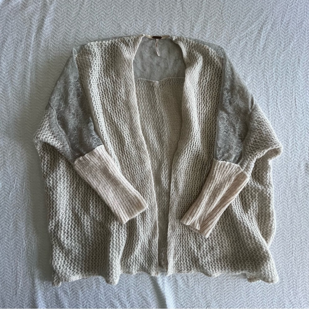 Free People Lace Back Cardigan Sweater